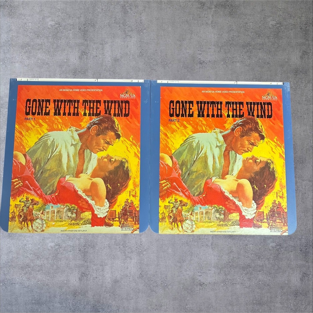 MGM Gone With The Wind CED Videodisc Set Blue 2-Disc Vintage 1982 Movie